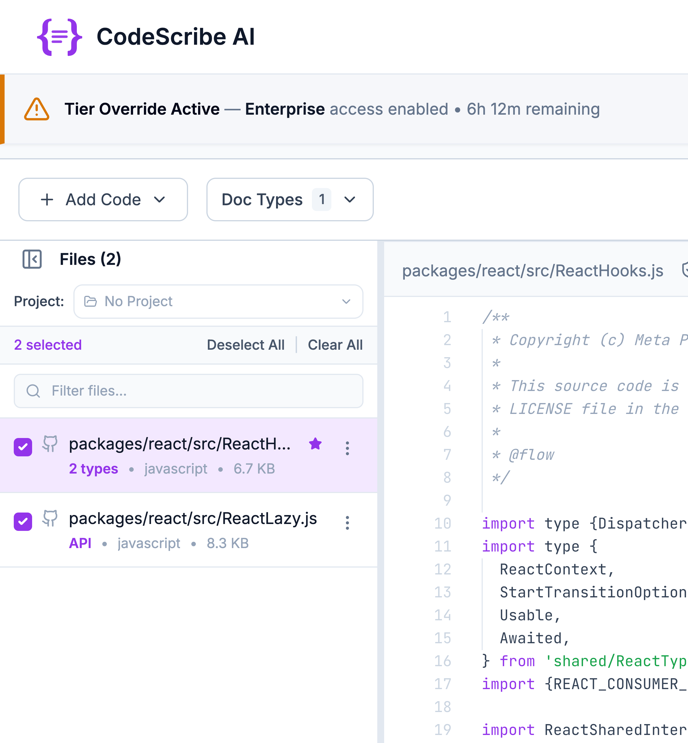 Ready to generate panel with Quick Start checklist